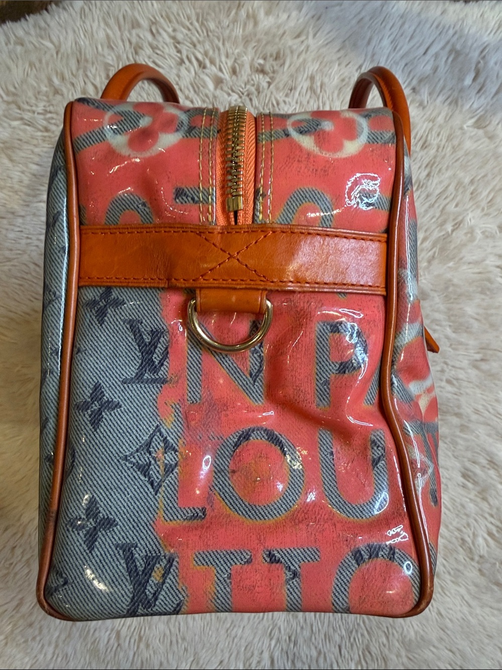 Louis Vuitton LV Richard Prince Pink Denim Defile Weekender PM Pulp Bag - Picture 3 of 14